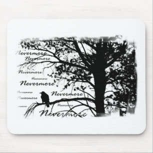 Mousepad Corvo preto & do branco nunca mais da silhueta