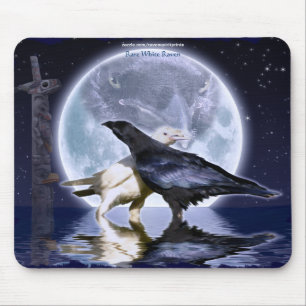 Mousepad Corvos brancos raros & arte da fantasia dos