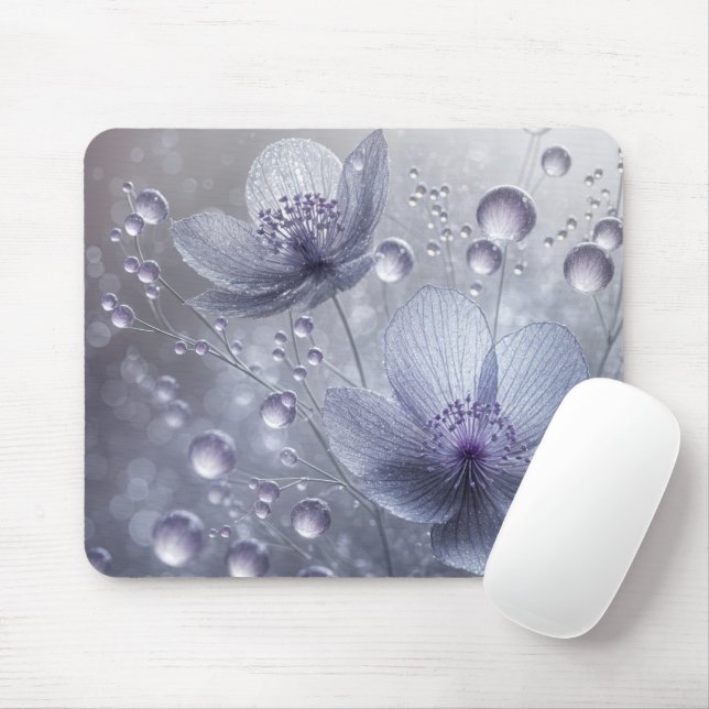 Mousepad Cosmos Roxos Em Água (Com mouse)