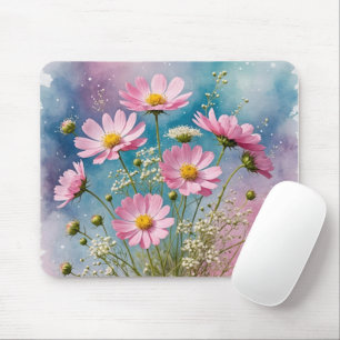 Mousepad Cosmos Watercolor Rosa