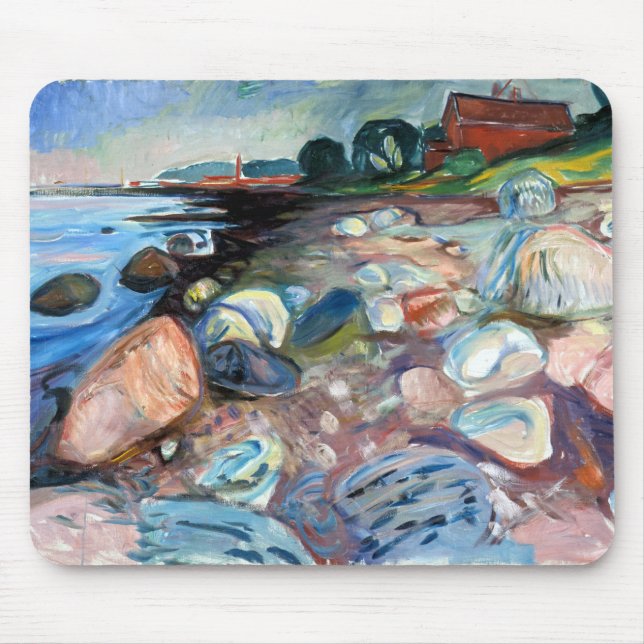 Mousepad Costa com Casa Vermelha de Edvard Munch (Frente)