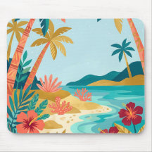 Mousepad Costa da Ilha Coral e Dourada