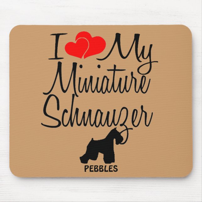 Mousepad Costume Adoro Minha Miniatura Schnauzer (Frente)