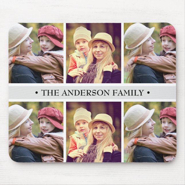 Mousepad Costume Pastel da colagem da foto do cinza 6 (Frente)