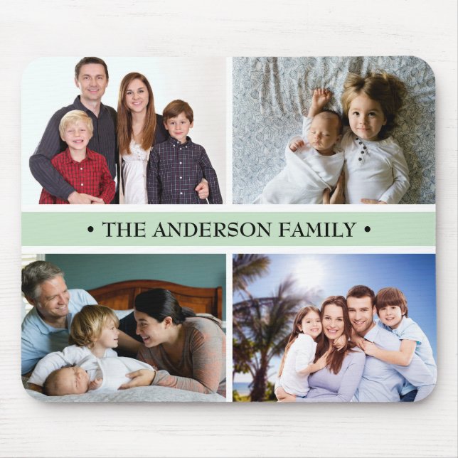 Mousepad Costume Pastel da colagem da foto do verde 4 (Frente)