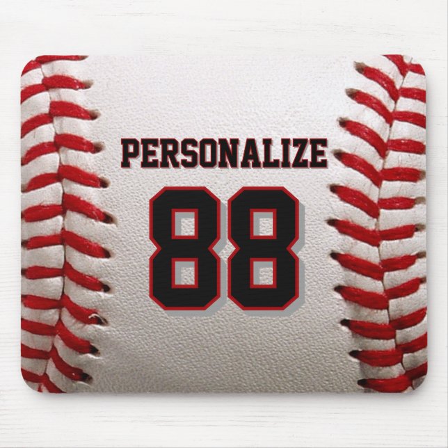 Mousepad Costura Clássica de Beisebol com Nome e Número Per (Frente)