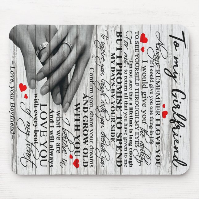 Mousepad Cota De Amor Para Namorada | Presente de casal de  (Frente)