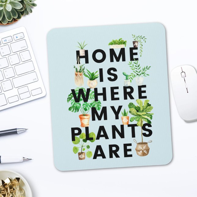 Mousepad Cota de jardinagem da Watercolor HousePlant (In situ office desk)