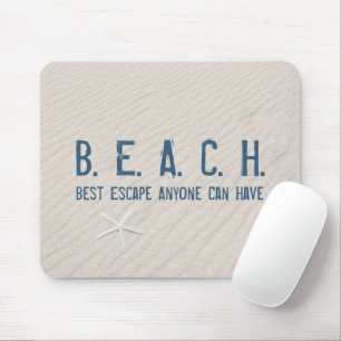 Mousepad Cota de Praia com Starfish Branco