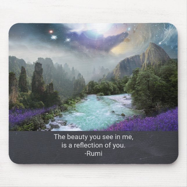 Mousepad Cotação Inspiração de Rumi com Imagem da Natureza (Frente)