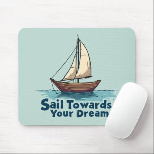 Mousepad Cotação Náutica Inspiradora Vintage Sailboat