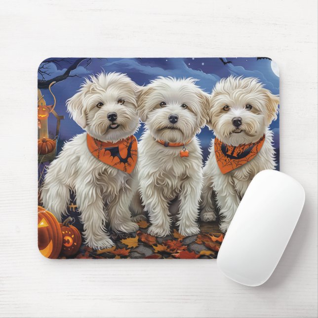 Mousepad Coton De Tulear Halloween Spooky (Com mouse)