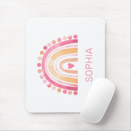 Mousepad Cotovelo-cotovelo-branco, cor-de-bico-rosa