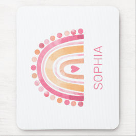 Mousepad Cotovelo-cotovelo-branco, cor-de-bico-rosa