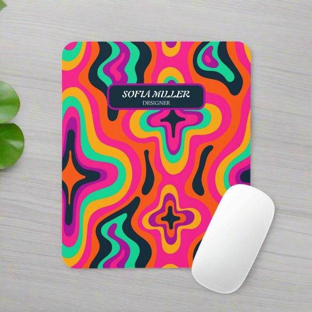 Mousepad Cotovelo Personalizado Coloful Retroativo Abstrato (Criador carregado)