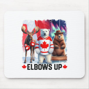 Mousepad Cotovelos Acima Bandeira do Canadá Hockey Funny Be