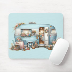 Mousepad Cottagecore Vintage Camper Floral Boho Acentos