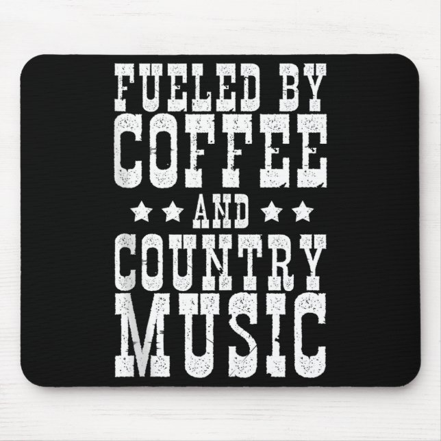 Mousepad Country Music &amp; Coffee - Funny Quote Western M (Frente)