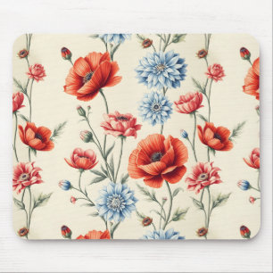 Mousepad Country Poppy e Dahlia franceses