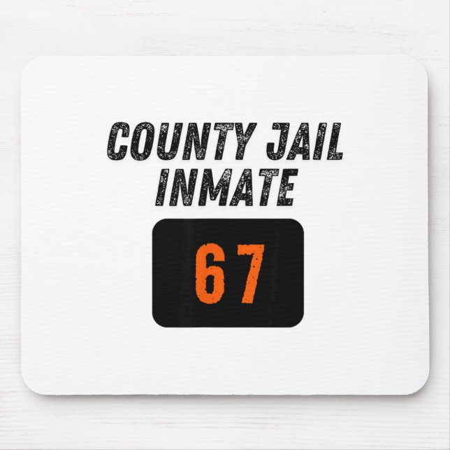 Mousepad County Jail Prison Inmate 67 Halloween Funny Mens  (Frente)