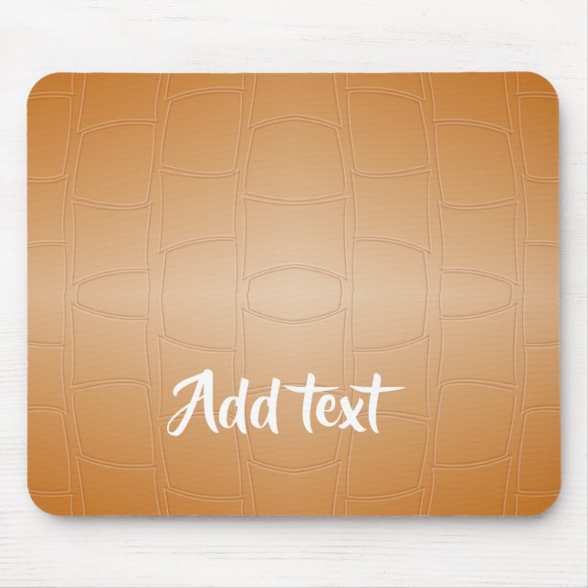 Mousepad Couro castanho monograma texturizado (Frente)