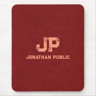 Mousepad Couro Castanho Parece Um Monograma Incomodado Vert