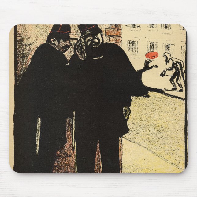 Mousepad Couro cru de dois polícias da esposa do comissário (Frente)