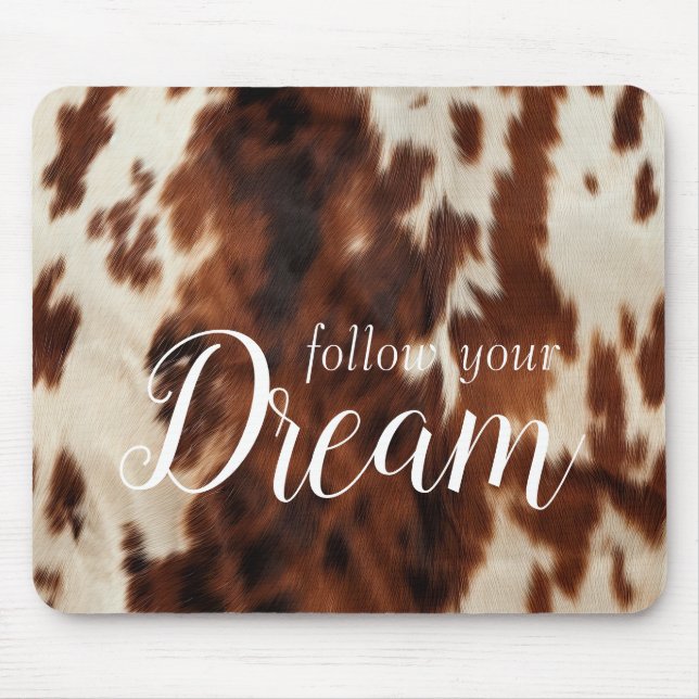 Mousepad Couro de Vaca Creme Marrom (Frente)