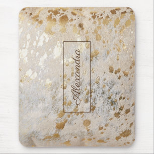 Mousepad Couro Dourado tapete do rato metálico