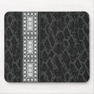 Mousepad Couro Preto com Diamantes (047-051)