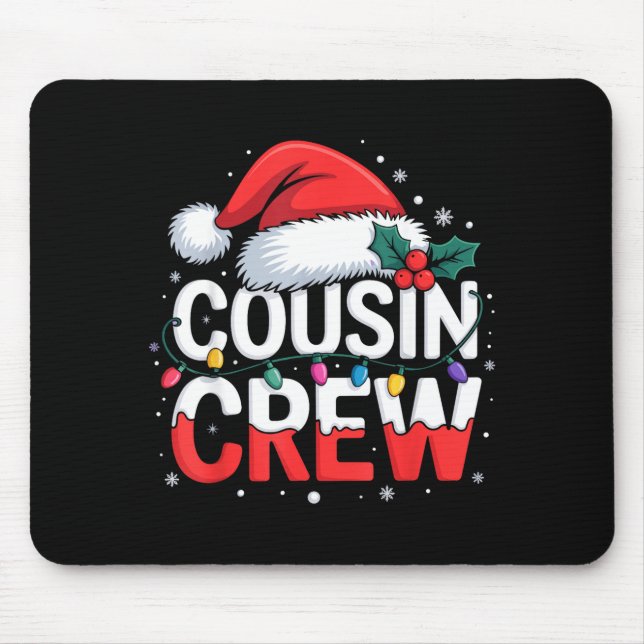 Mousepad Cousin Crew Christmas Reindeer Antlers Hat Lights  (Frente)