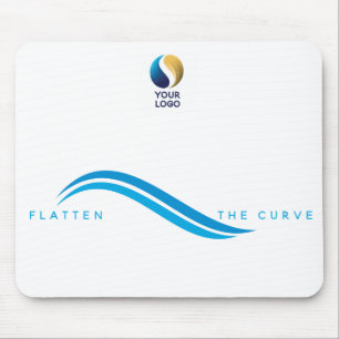 Mousepad Covid-19 Feche a curva Adicionar seu logotipo