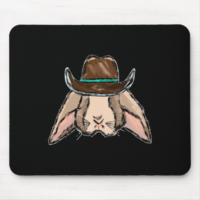 Mousepad Cowboy Páscoa Bunny Cowboy Horrível Ocidental (Frente)