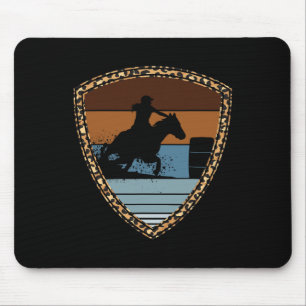 Mousepad Cowgirl Barrel Racing Horseback Riding Rodeo Ropin