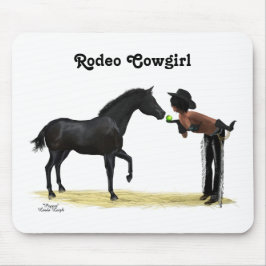 Mousepad Cowgirl Pup Com Pão De Rato De Cavalo