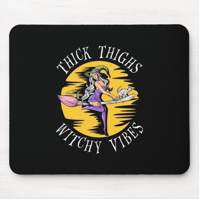 Mousepad Coxas Grossas do Halloween Vibrações de Bruxa (Frente)