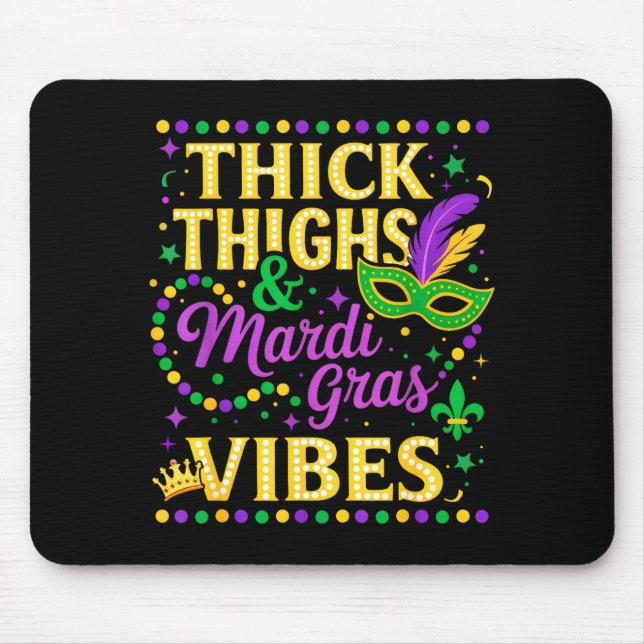 Mousepad Coxas Grossas Vibes de Mardi Gras Máscara Fleur De (Frente)