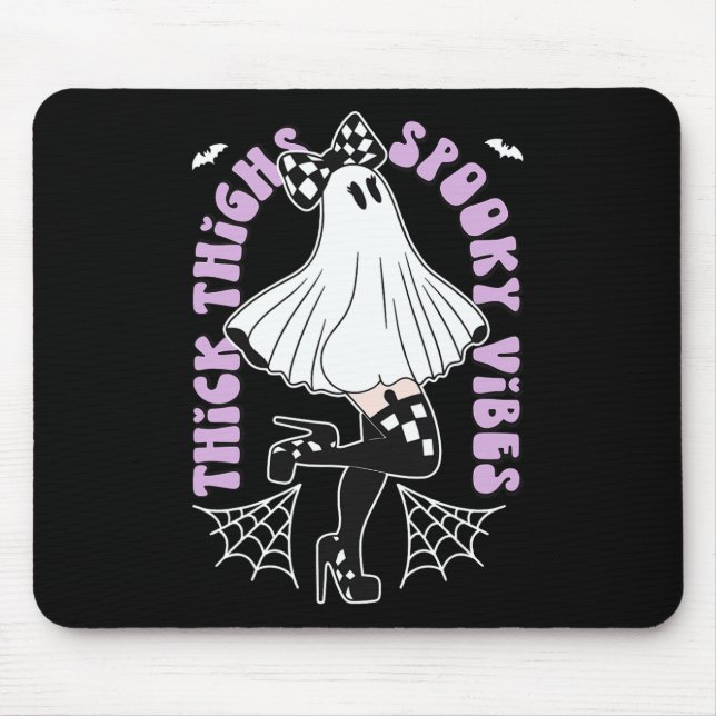 Mousepad Coxas Loucas Víblias Ghost Bats Ghost Halloween Ar (Frente)