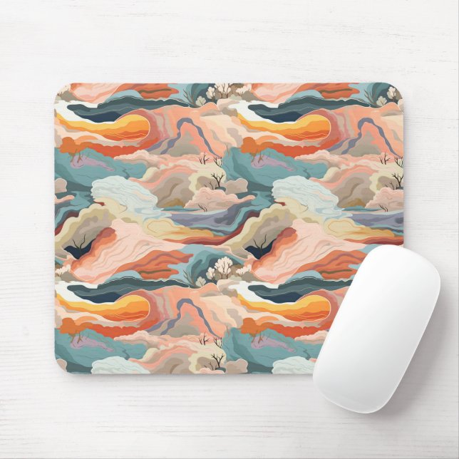 Mousepad Cozy Autumn Colunas Abstrato Digital Art (Com mouse)