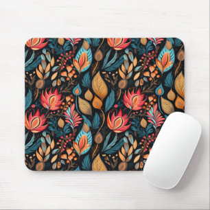 Mousepad Cozy Autumn Floral Impressão Digital Folk Art