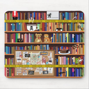 Mousepad Cozy Mysteries Bookshelf