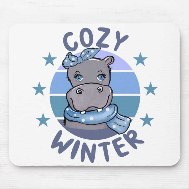 Mousepad Cozy Winter Cute Animal (Frente)