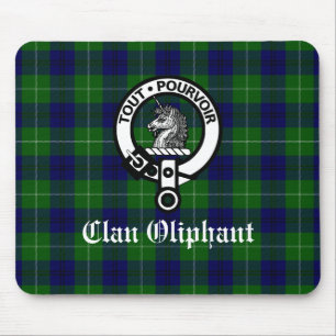 Mousepad Crachá Clan Oliphant Crest e Tartan