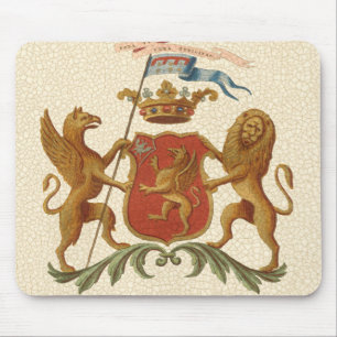 Mousepad Crachá Estadual Heráldico com Griffin e Leão