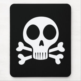 Mousepad crânio assustador sobre fundo negro