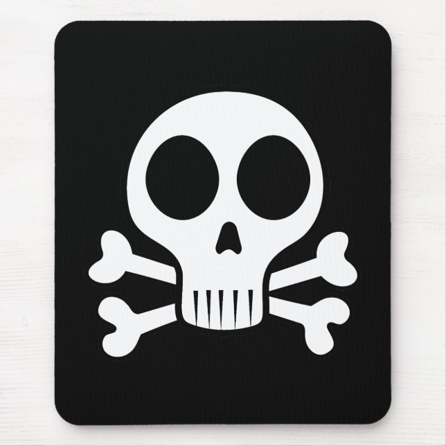 Mousepad crânio assustador sobre fundo negro (Frente)