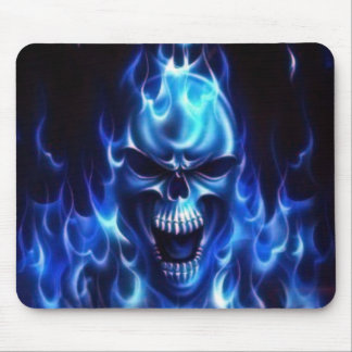 Mousepad Crânio azul flamejante