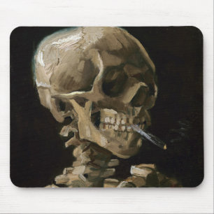 Mousepad Crânio com arte ardente de Vincent van Gogh do
