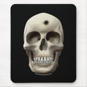 Mousepad Crânio com buraco de bala