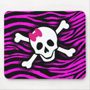 Mousepad Crânio cor-de-rosa da zebra